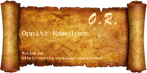 Oppitz Romulusz névjegykártya